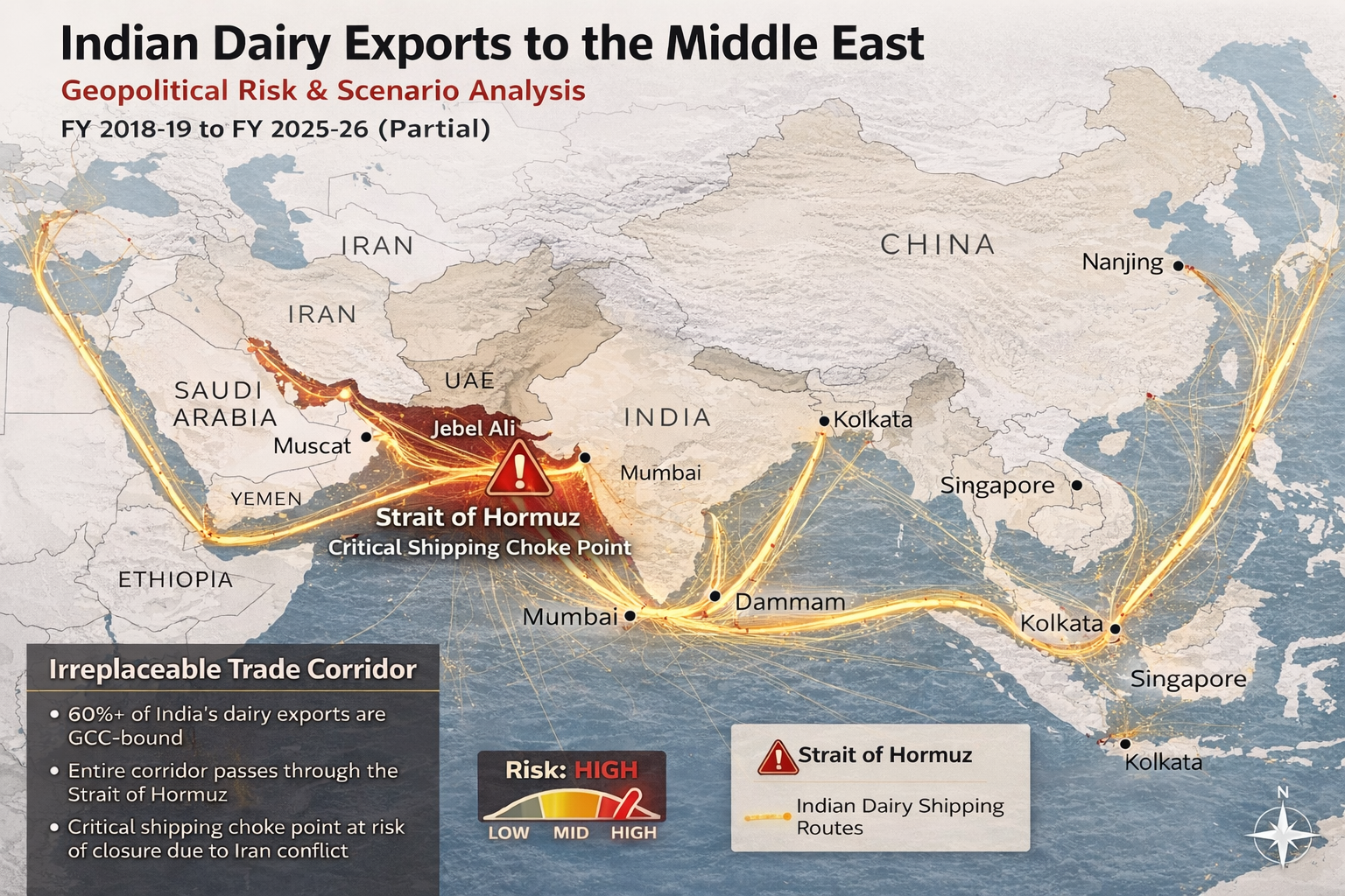 Indian Dairy Exports to the Middle East: Performance, Geopolitical Risk & Scenario Analysis